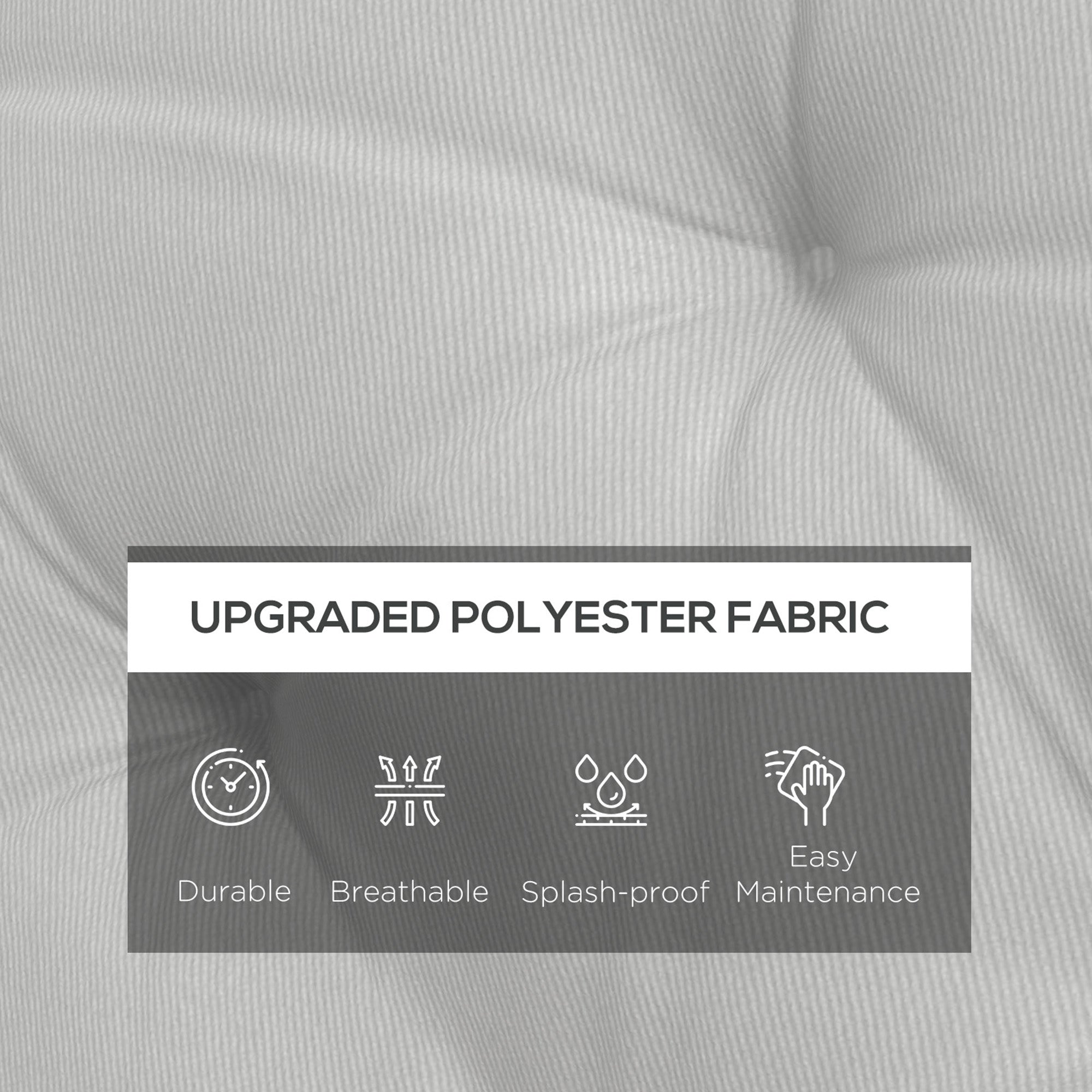 Outsunny 3-Seater Outdoor Bench Swing Chair Replacement Cushions for Patio Garden, Light Grey