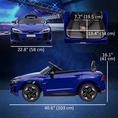 Aosom 12V Audi RS e-tron GT Licensed Kids Ride on Car, Battery Powered Electric Car with Remote Control, Navy Blue