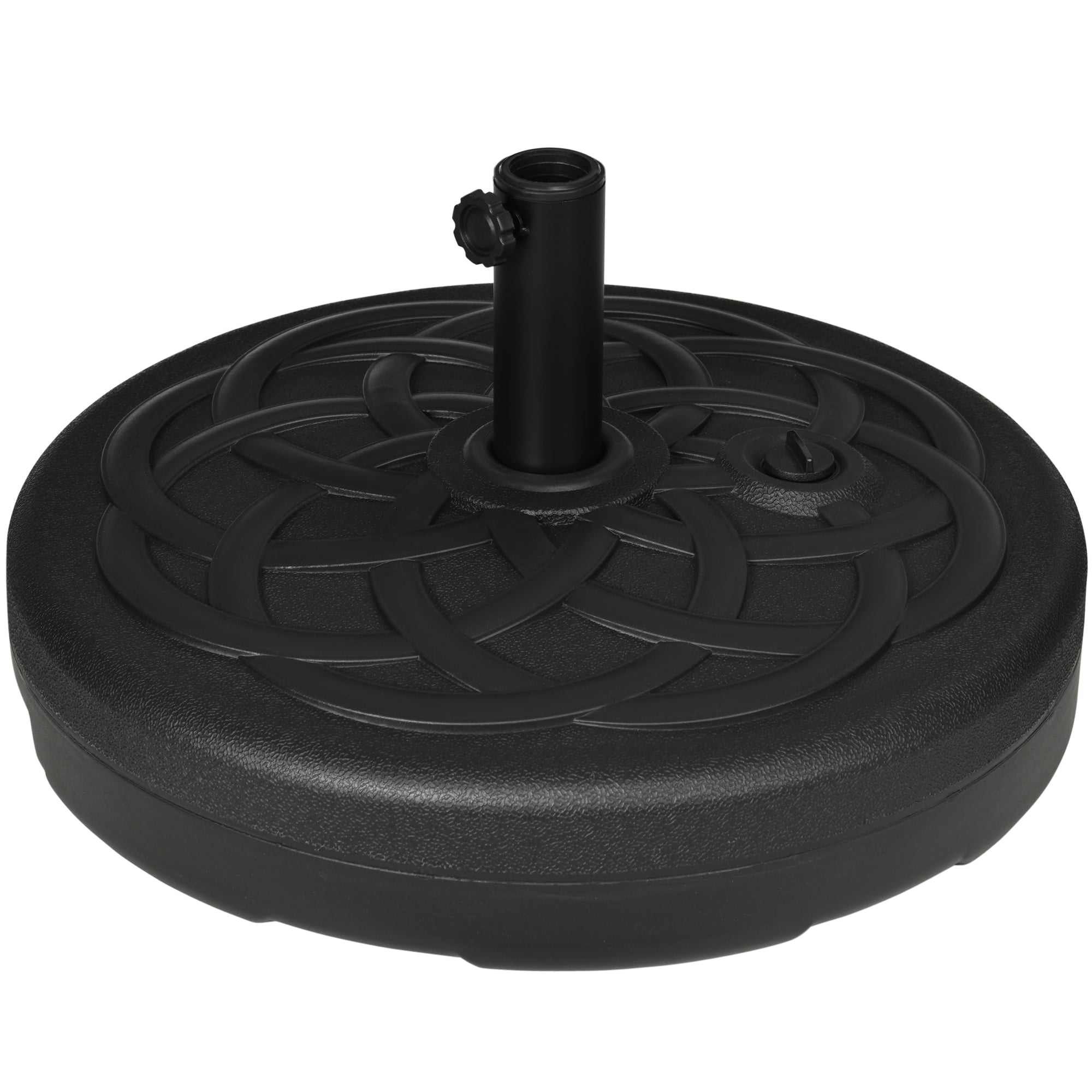 Outsunny 77 lb Heavy Duty Patio Umbrella Base, 22" Round Market Umbrella Stand for Deck, Outdoor, Backyard, Black