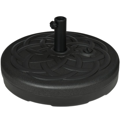 Outsunny 77 lb Heavy Duty Patio Umbrella Base, 22" Round Market Umbrella Stand for Deck, Outdoor, Backyard, Black