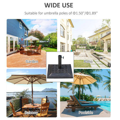 Outsunny 20 lbs Resin Patio Umbrella Stand Base Coated Pole Square Market Umbrella parasol Holder Bronze