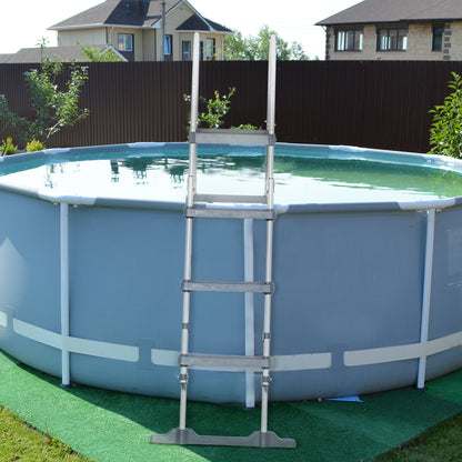 Outsunny 70" Above Ground Pool Ladder for 48" Pool Wall Height, Grey
