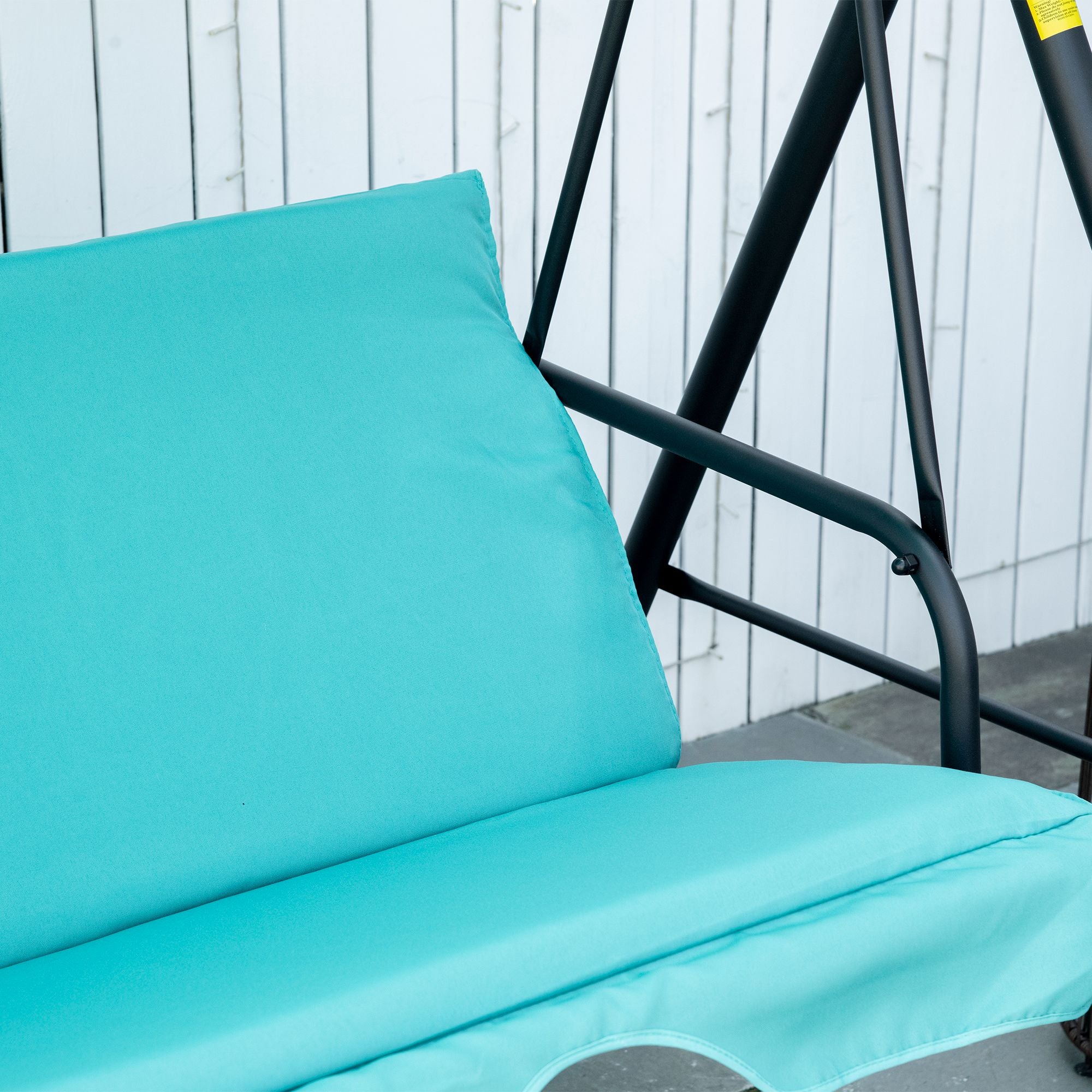 Outsunny 3-Seater Outdoor Porch Swing with Adjustable Canopy, Patio Swing Chair for Garden, Poolside, Backyard, Teal