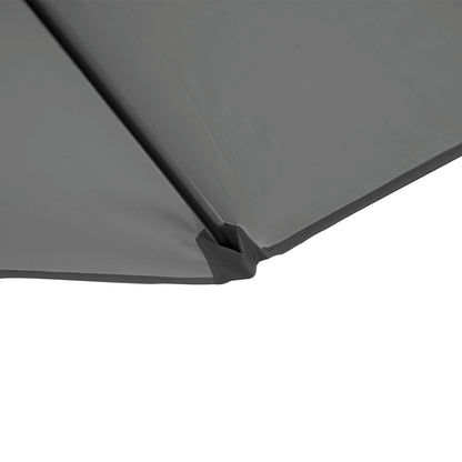 Outsunny 8.5FT Outdoor Cantilever Roma Parasol with 360° Rotation and Cross Base, Offset Patio Umbrella for Garden, Dark Grey