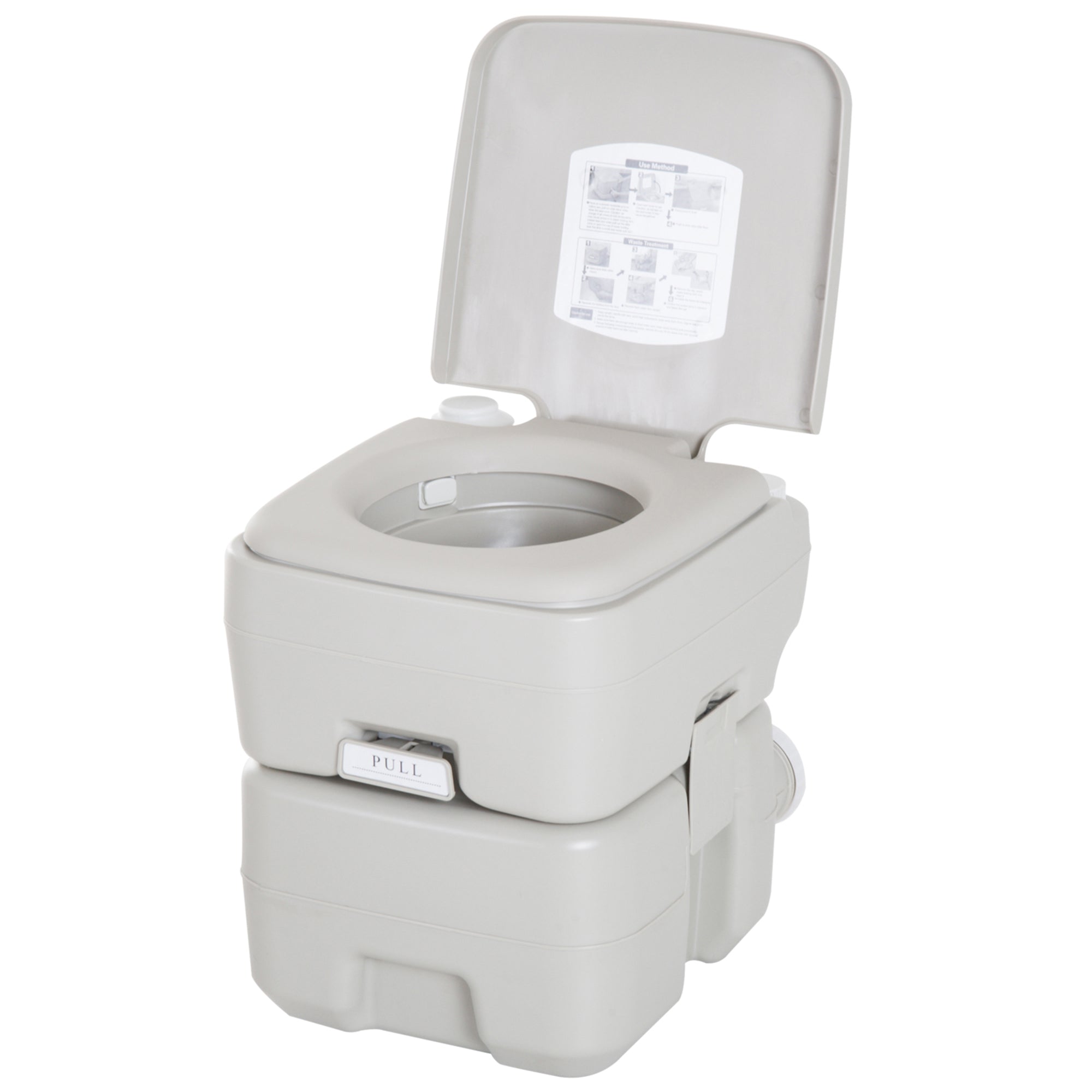 kleankin Outdoor Portable Travel Toilet Detachable Flushable Tank Easy to Use 3 Way Pistol for Camping Hiking Boating Roadtripping 5.3 Gallon (20L)