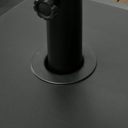 Outsunny Filled Patio Umbrella Base with Wheels, 132 lb Heavy Duty Market Umbrella Stand for Outdoor, Garden, Backyard, Black