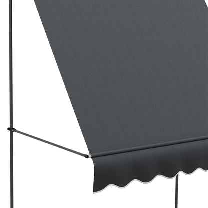 Outsunny 6.5' x 4' Manual Retractable Awning, Non-Screw Freestanding Patio Awning, UV Resistant, for Window or Door, Dark Grey