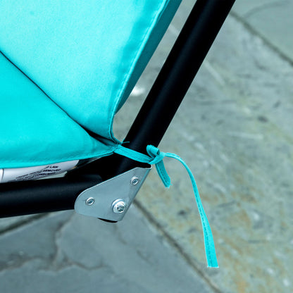 Outsunny 3-Seater Outdoor Porch Swing with Adjustable Canopy, Patio Swing Chair for Garden, Poolside, Backyard, Teal