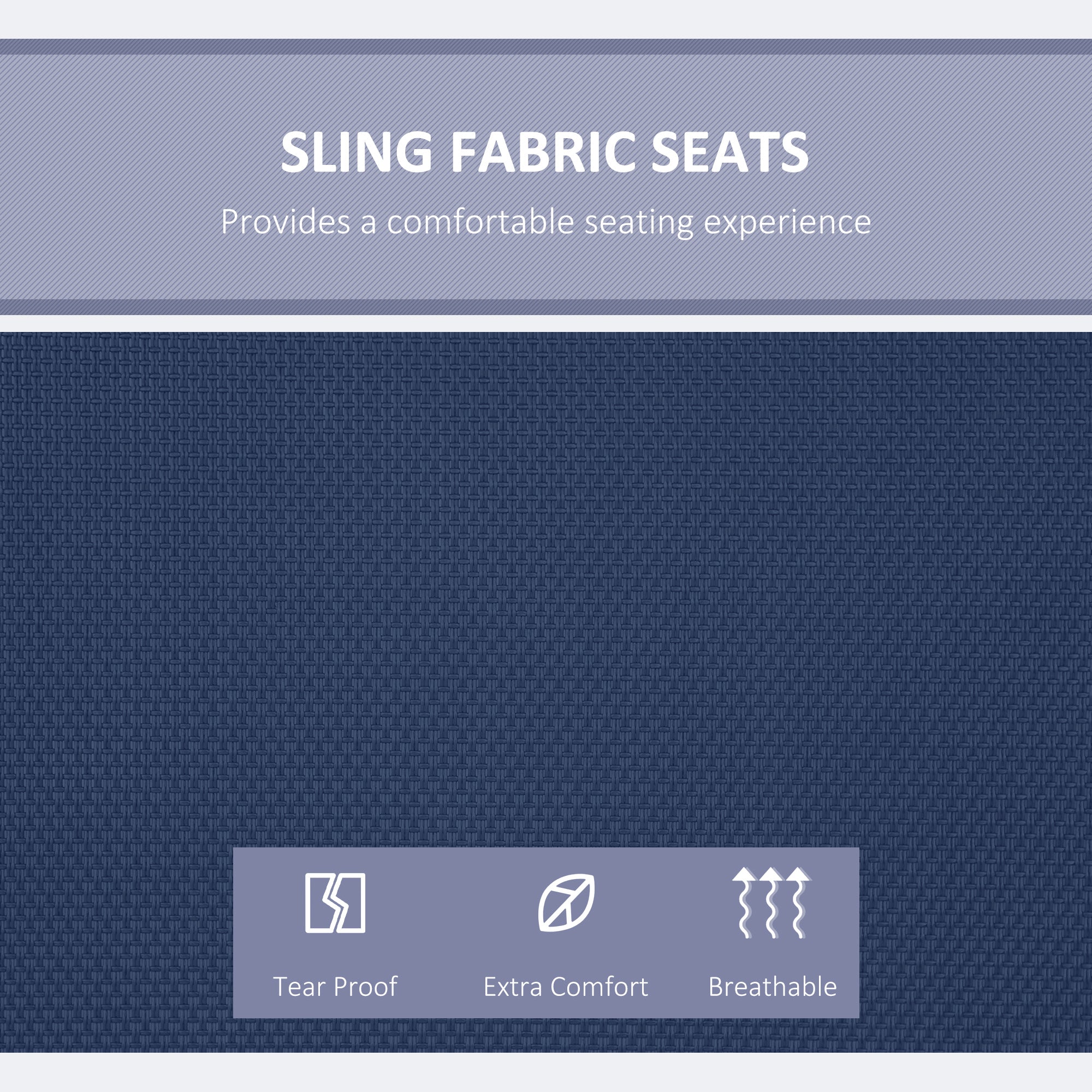 Outsunny 3-Seater Outdoor Swing Chair Bench with Adjustable Canopy, Dark Blue