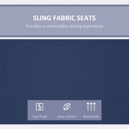 Outsunny 3-Seater Outdoor Swing Chair Bench with Adjustable Canopy, Dark Blue