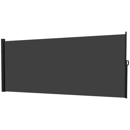 Outsunny 13' x 5' Retractable Side Awning, Outdoor Privacy Screen for Garden, Hot Tub, Balcony, Terrace, Pool, Black