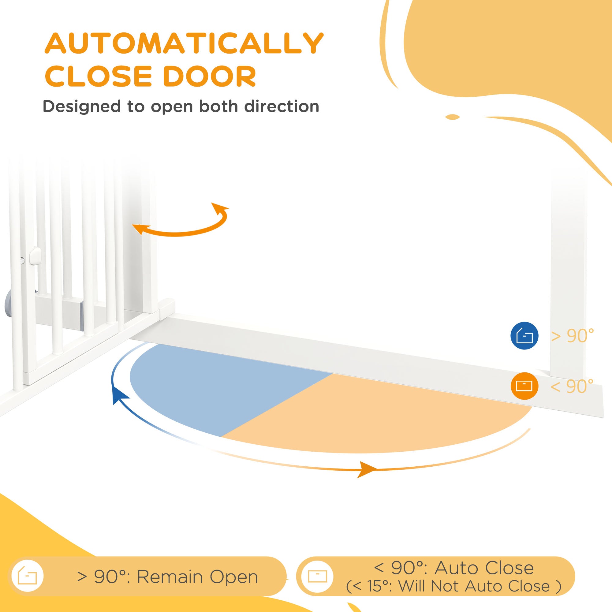 PawHut 41" Easy Open Indoor Dog Gates for Doorways, House, Stair - White