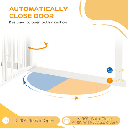 PawHut 41" Easy Open Indoor Dog Gates for Doorways, House, Stair - White