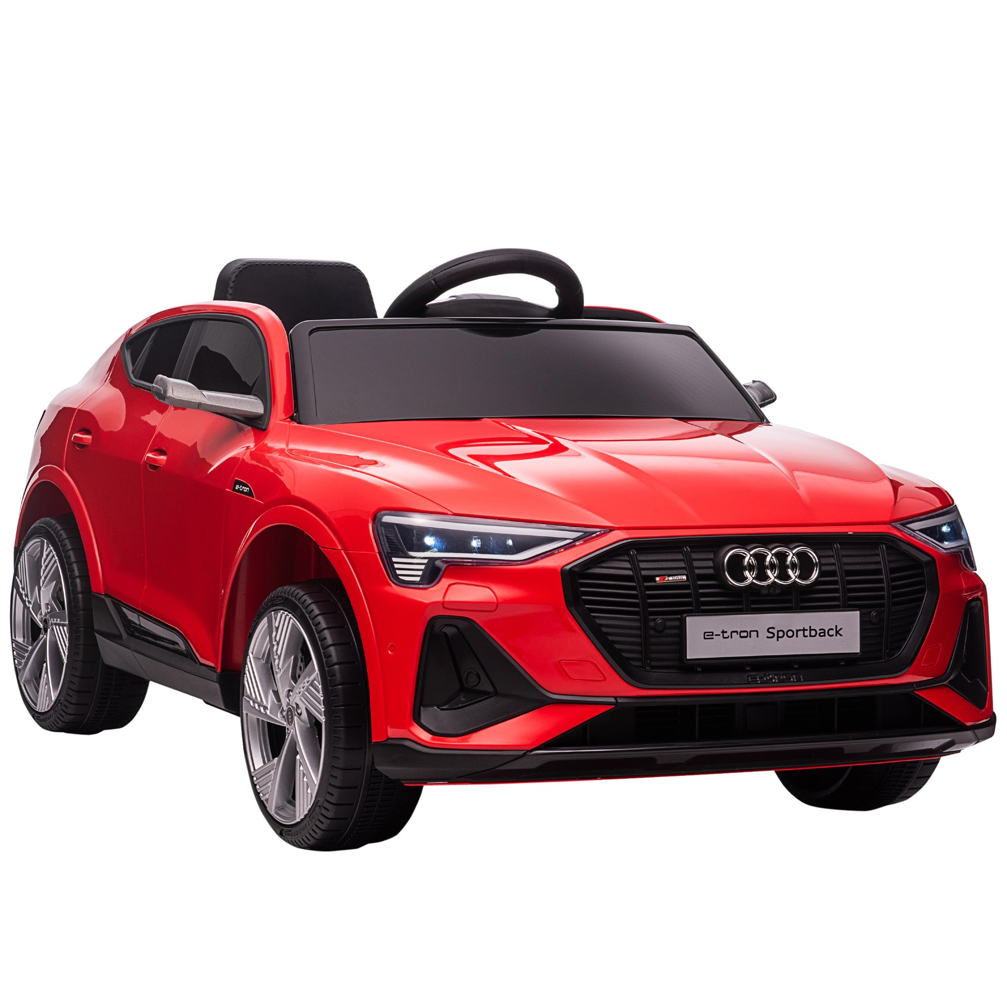 Aosom 12V Kids Electric Ride On Sports Car, Battery Powered Toy w/ Parent Remote Control, Safety Belt, LED Lights, Music, and Horn, for 3-5 Years Old, Red
