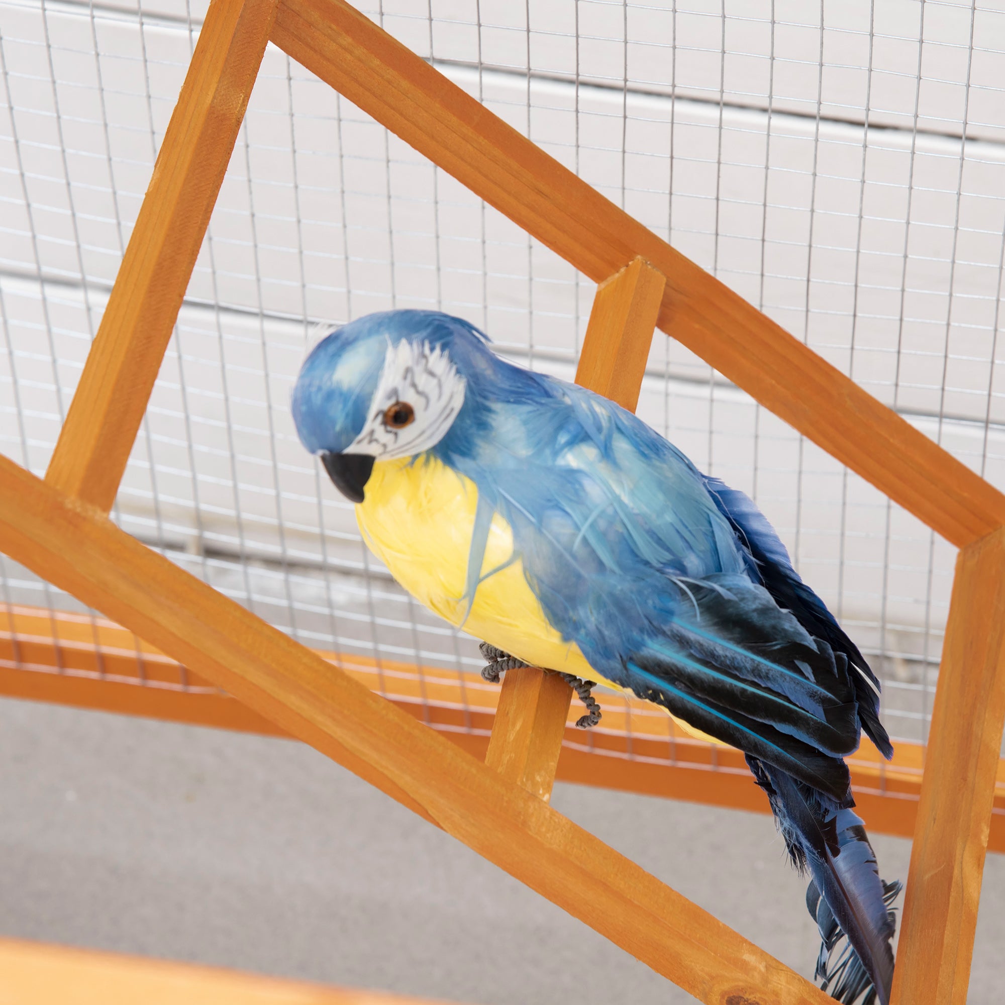 PawHut 65" Outdoor Wooden Birdcage Aviary with Pull Out Tray, Orange