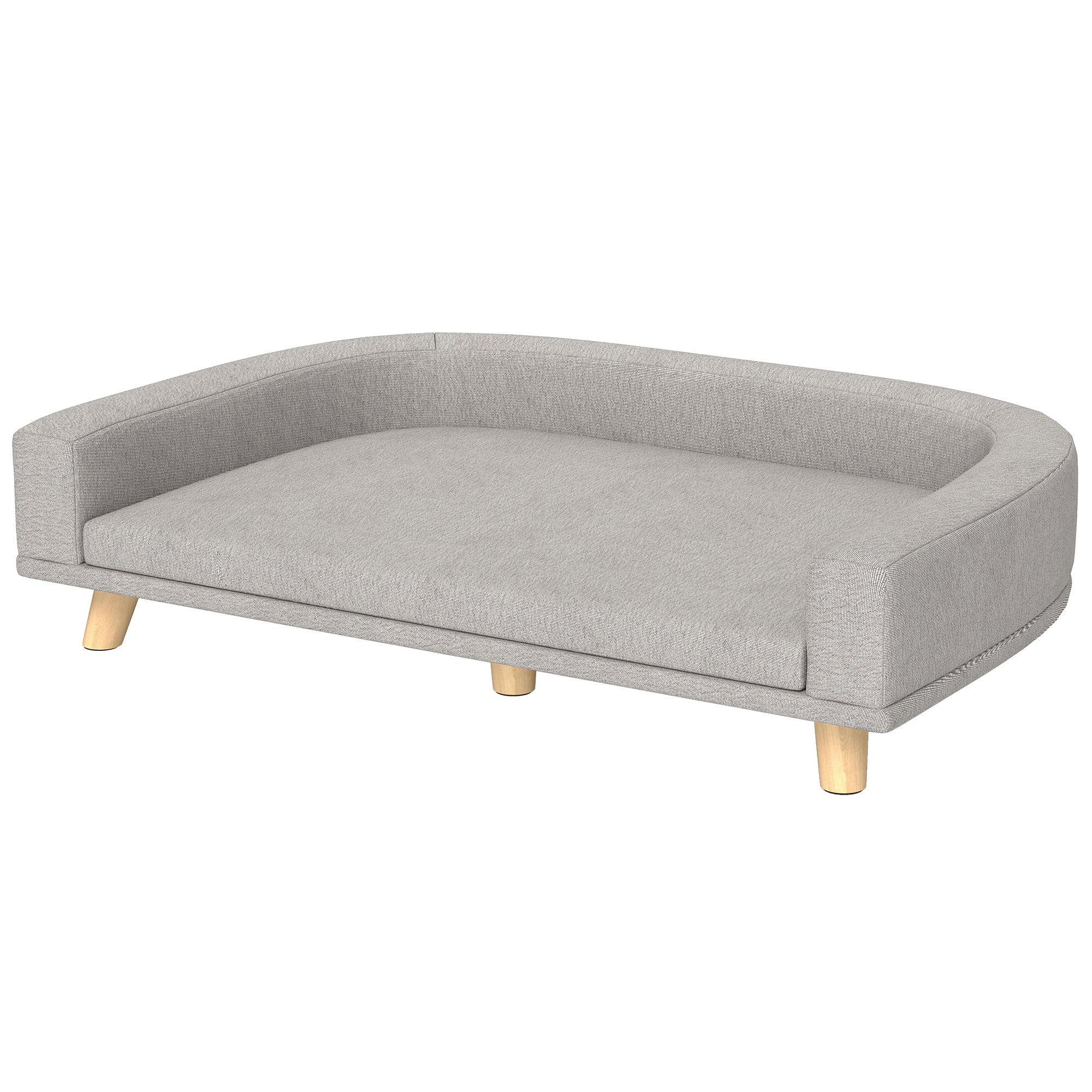 PawHut Dog Sofa for Large Dogs with Washable Cover, Anti-slip Foot Pads, Grey