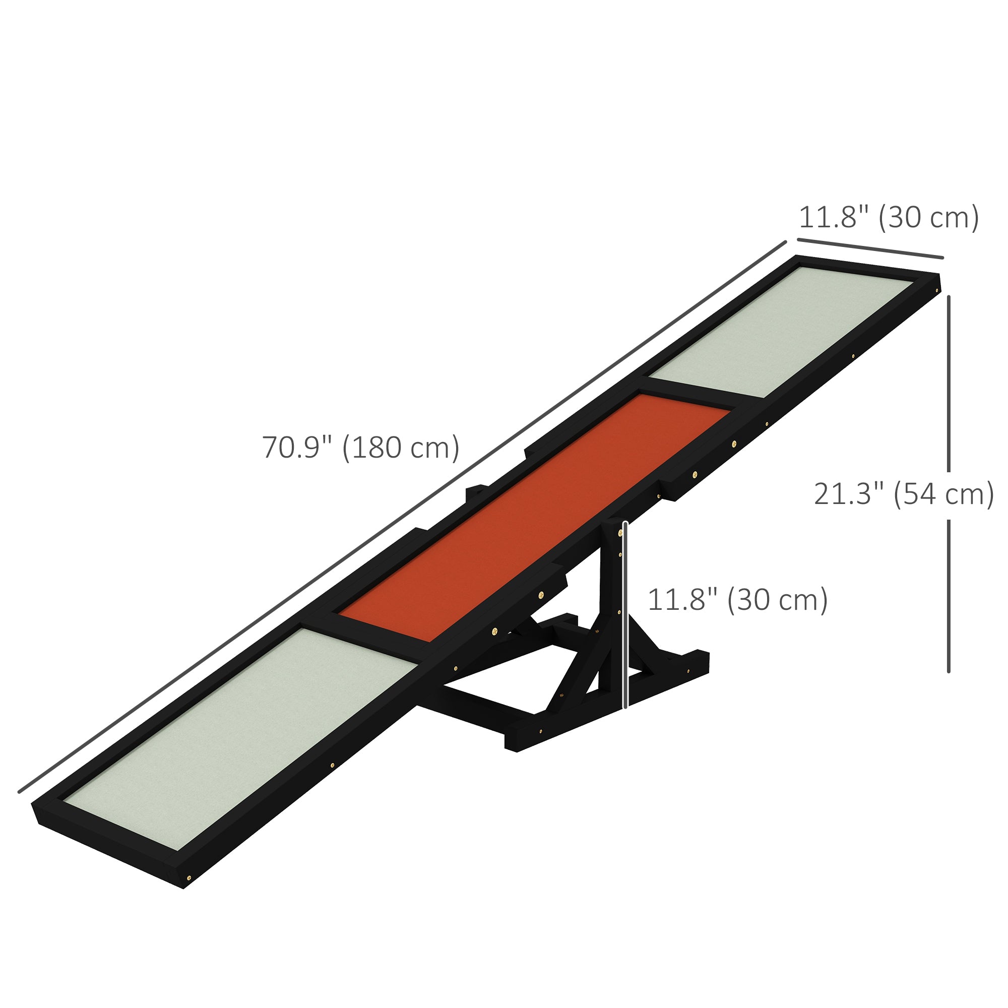 PawHut Wood Pet Seesaw, Dog Agility Training Equipment for Obedience Training, Weather Resistant, Black