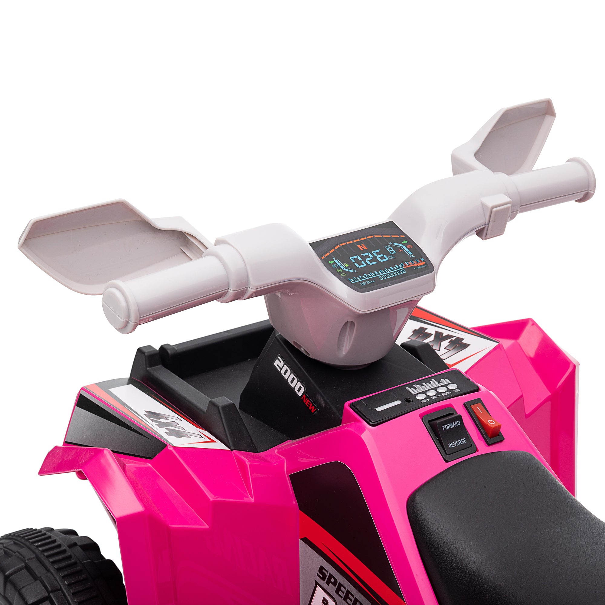 Aosom 6V Quad Kids Electric Car with Wear-resistant Wheels, for Boys and Girls Aged 18-36 Months, Pink