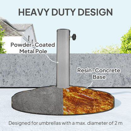 Outsunny Round Patio Umbrella Base, 26 lbs Resin Umbrella Stand Base, Outdoor Umbrella Stand for 1.3"/1.5"/1.9" Umbrella Poles for Outdoor, Lawn, Poolside, Bronze