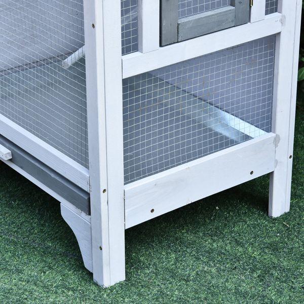 PawHut Wooden Outdoor Aviary Bird Cage removable Bottom tray 2 doors