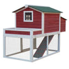 PawHut Wood Chicken Coop Hutch w/ Roof Top Run Backyard