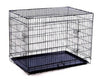 PawHut Pet 42" 2-Door Folding Dog Crate - Easy Set-Up - Black Steel