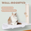 PawHut Wall-Mounted Cat Shelf W/ Scratching Post  Toy  Berber Fleece Mat Wood Kitten Climbing Tree