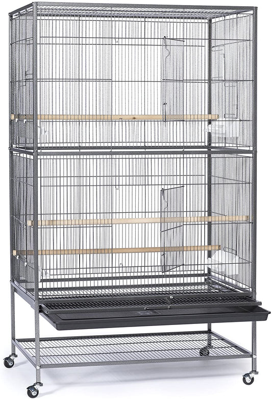 Groupets 60" Multi-Functional Flight Cage with Wheels, Removable Tray and Storage Shelf