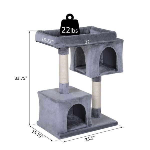 PawHut Multi-Level Cat Tree with Sisal-Covered Scratching Posts Large Perch