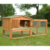PawHut Wooden Rabbit Hutch Cage Bunny House Chicken Coop Habitats with Run