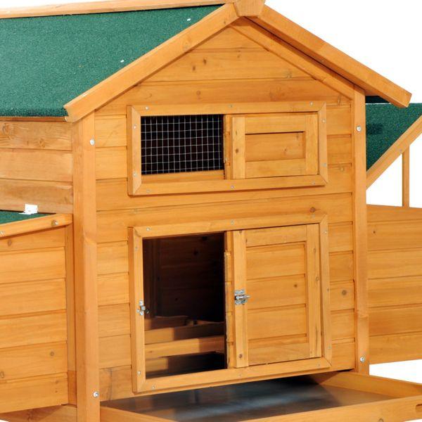 PawHut Wood Chicken Coop Poultry Hen House w/ nesting box Backyard
