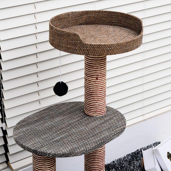 PawHut Scratching Cat Tree Post Climbing Kitten Pets Furniture with Toy, Brown