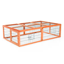 Pawhut Wooden Rabbit Run Cage