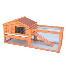 Pawhut Wooden Rabbit Hutch/Guinea Pig House With Outdoor Run