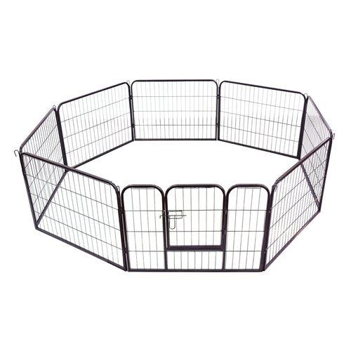 Pawhut Octagon or Rectangle 24" 8 Panel Pet Playpen (Metal-Black)